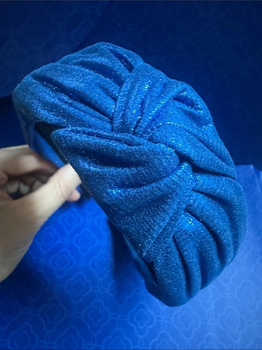 💙✨ Blue Shimmery Knotted Headband